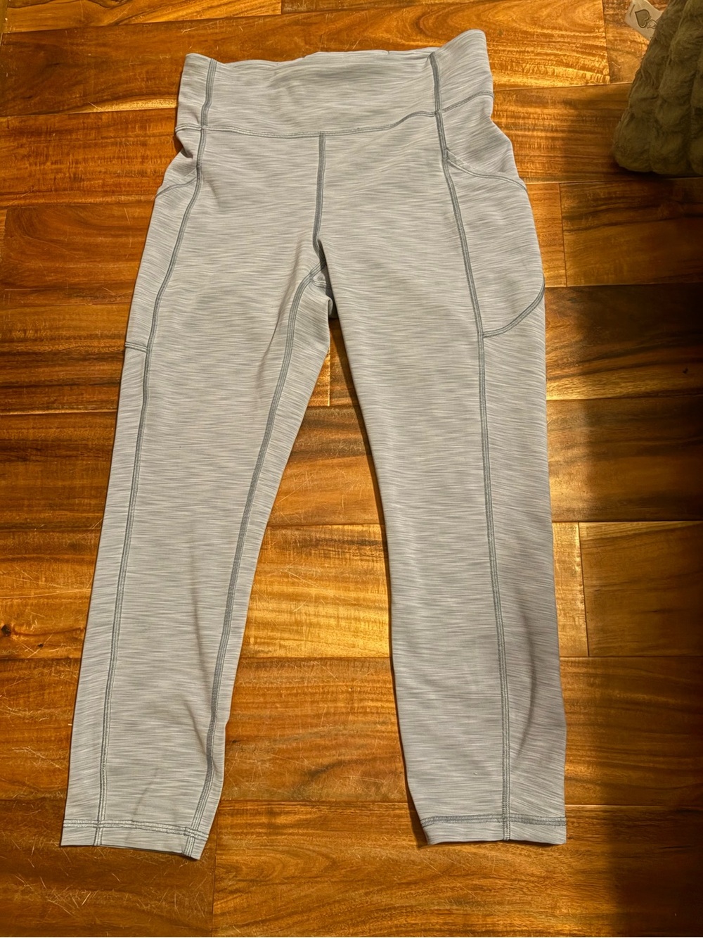 Lululemon Fast‎ & Free High Rise Crop Leggings 19” Heathered Light Blue 8 (501)